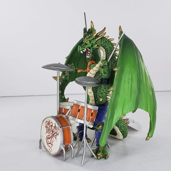 Hamilton Collection Dragon Fiery Youngbloods Scorch McGnarley Figurine Drummer - Picture 2 of 9